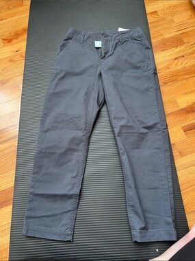 LOFT womans Charcoal Gray Chino Pants size 00p the Monroe slim curvy
